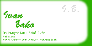 ivan bako business card